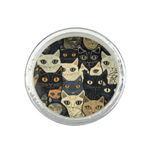 Cat Pattern Artsy Ring
