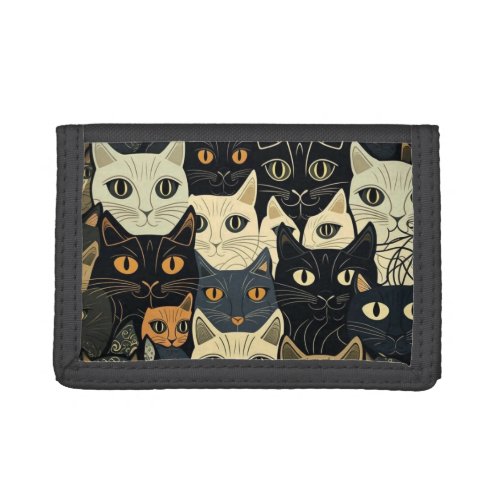 Cat Pattern Artsy Trifold Wallet