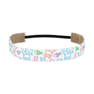 cat pattern athletic headband