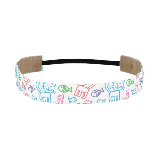 cat pattern athletic headband (Front)