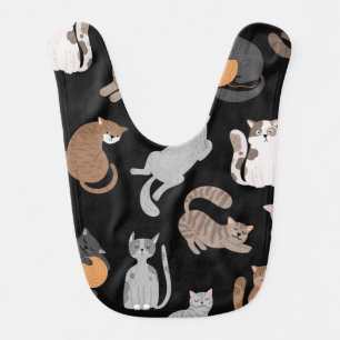 Cat pattern baby bib