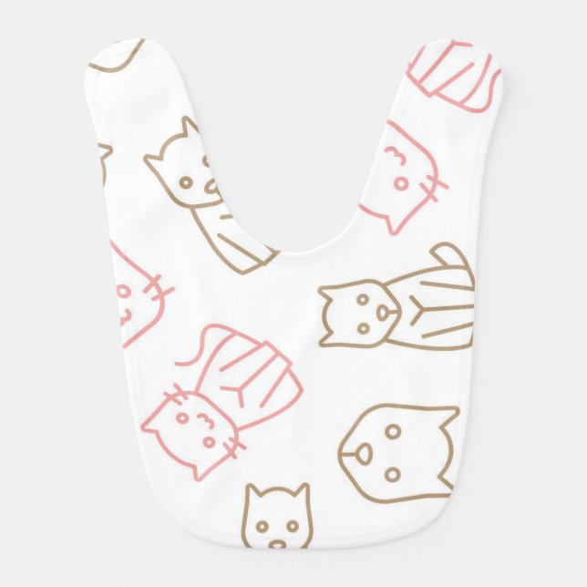 Cat pattern baby bib (Front)