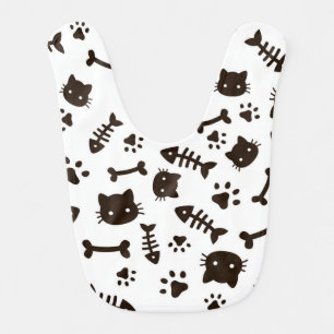 Cat pattern baby bib