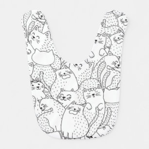 Cat pattern baby bib