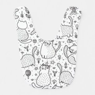Cat pattern baby bib