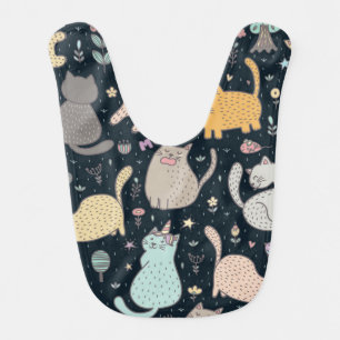 Cat pattern baby bib