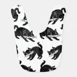 Cat pattern baby bib