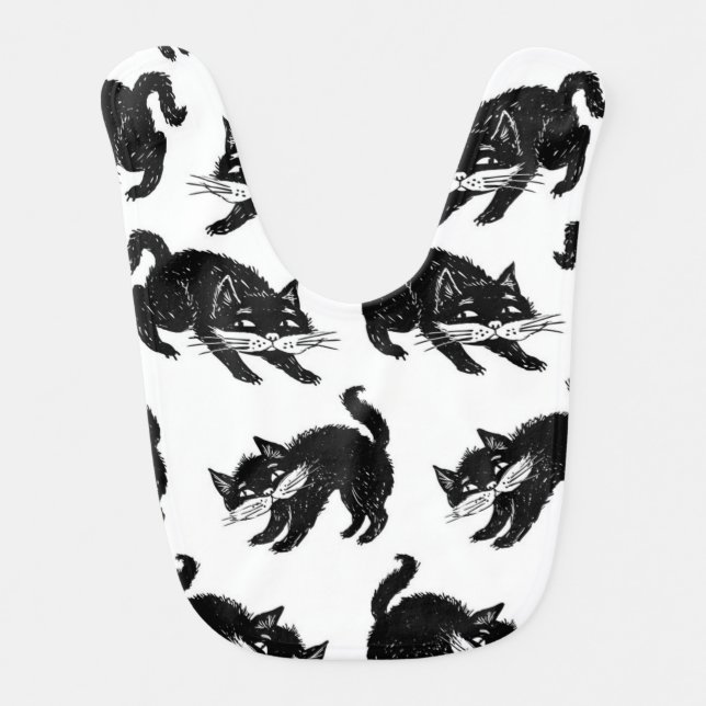 Cat pattern baby bib (Front)