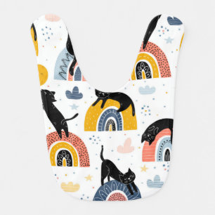 Cat pattern baby bib