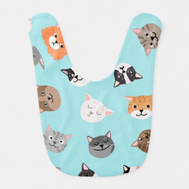 Cat pattern baby bib (Front)