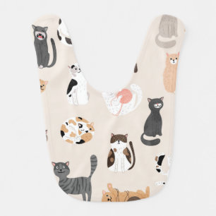 Cat pattern baby bib