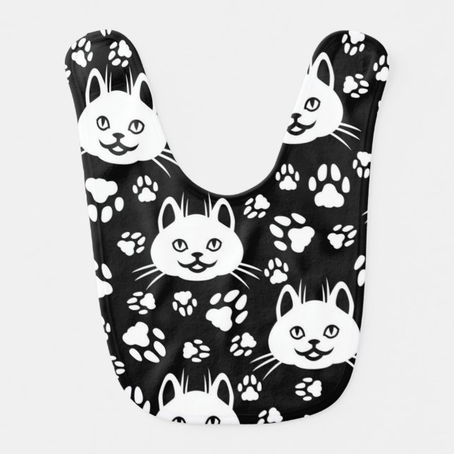 Cat pattern baby bib (Front)