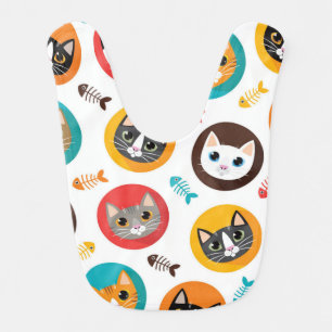Cat pattern baby bib