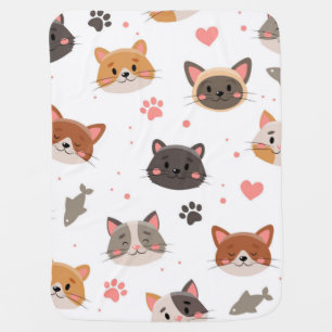 Cat pattern baby blanket