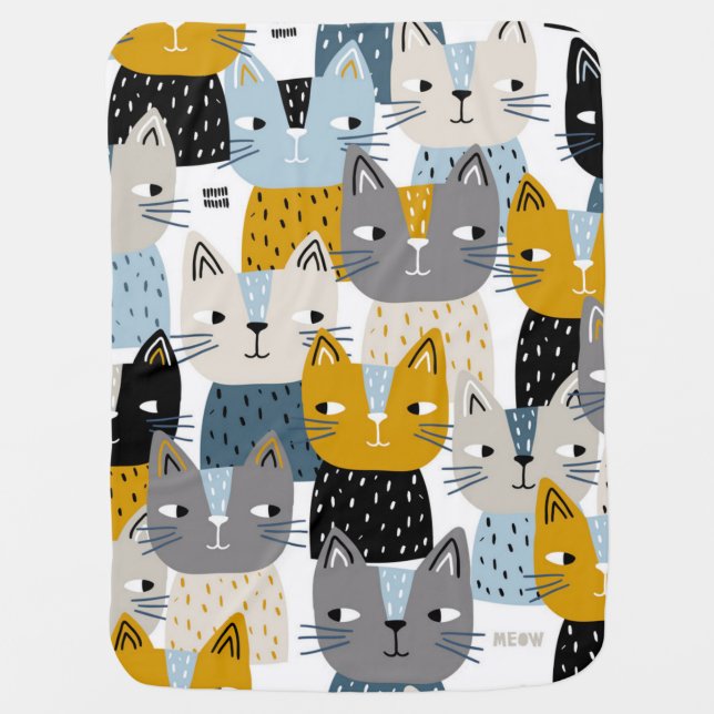 Cat pattern baby blanket (Front)