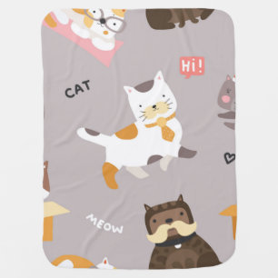 Cat pattern baby blanket