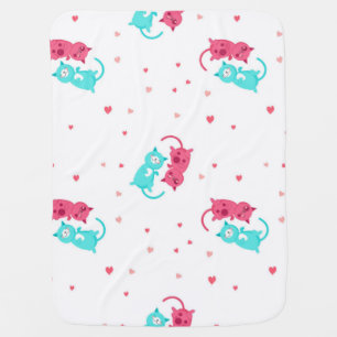 Cat pattern baby blanket