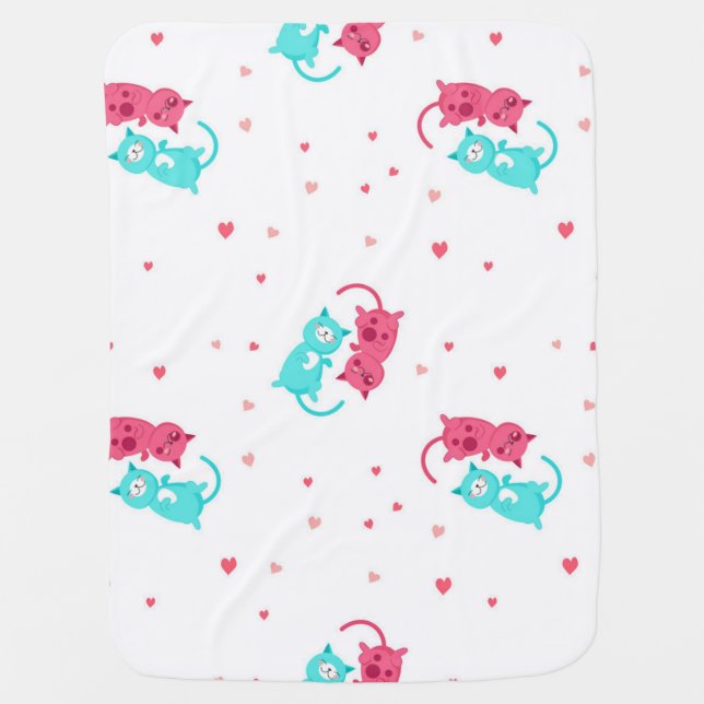 Cat pattern baby blanket (Front)