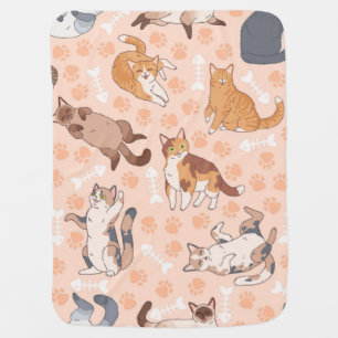 Cat pattern baby blanket