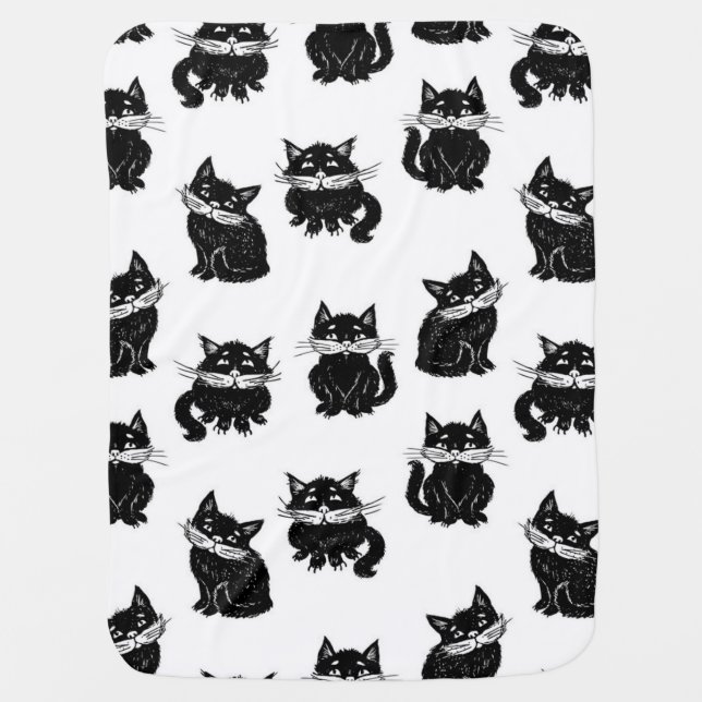 Cat pattern baby blanket (Front)