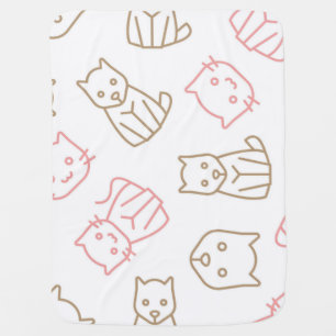 Cat pattern baby blanket