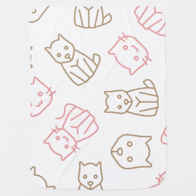 Cat pattern baby blanket (Front)