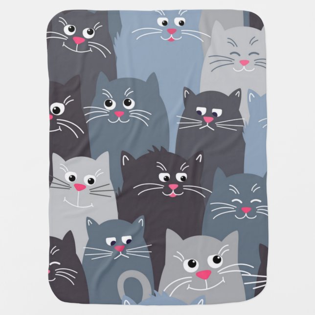 Cat pattern baby blanket (Front)
