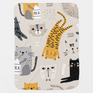 Cat pattern baby blanket