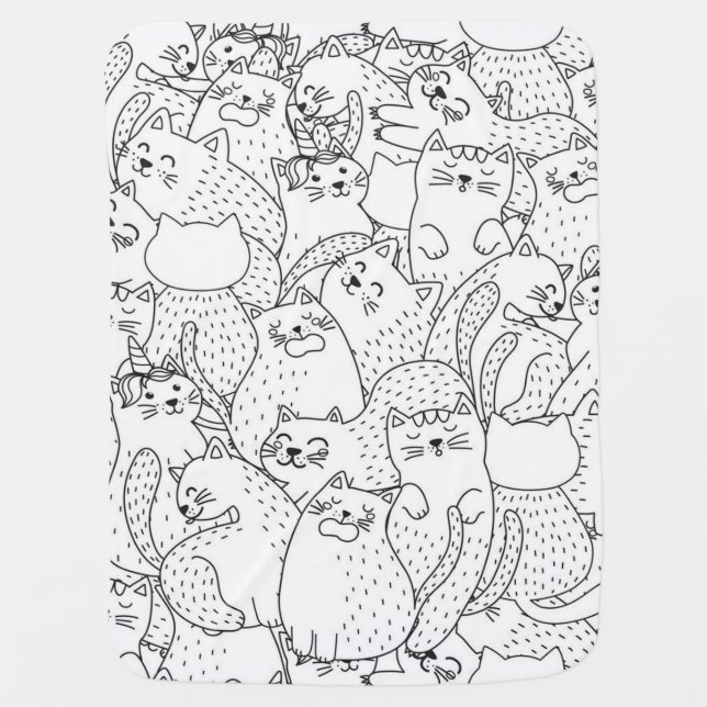 Cat pattern baby blanket (Front)