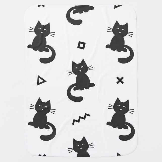 Cat pattern baby blanket (Front)