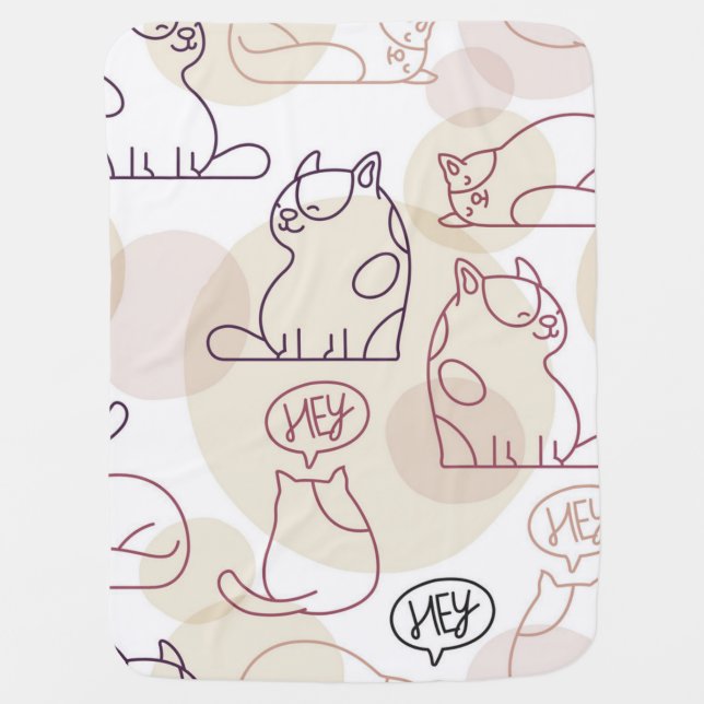 Cat pattern baby blanket (Front)