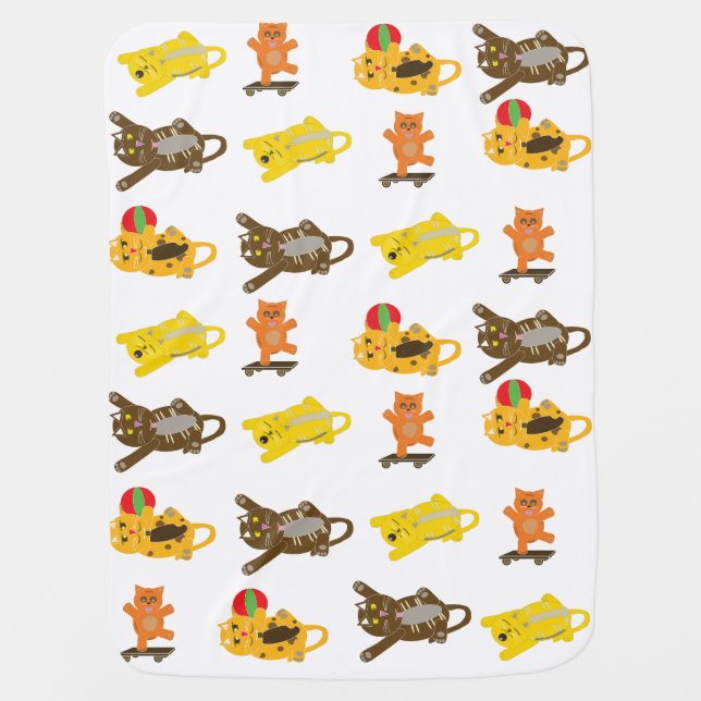 cat pattern baby blanket (Front)