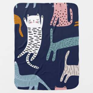 Cat pattern baby blanket