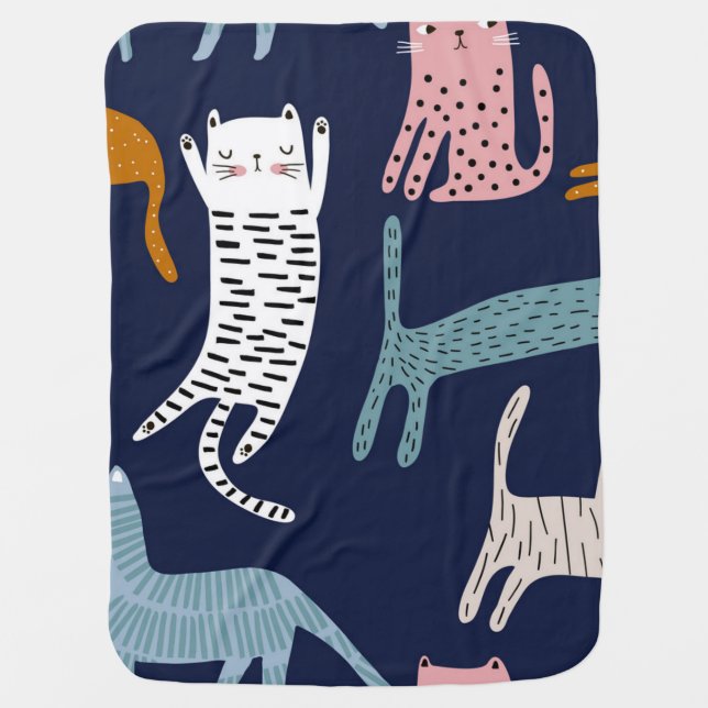 Cat pattern baby blanket (Front)
