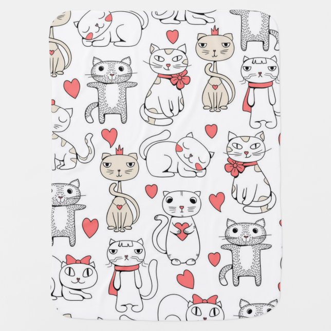 Cat pattern baby blanket (Front)