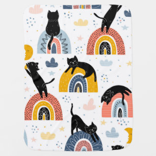 Cat pattern baby blanket