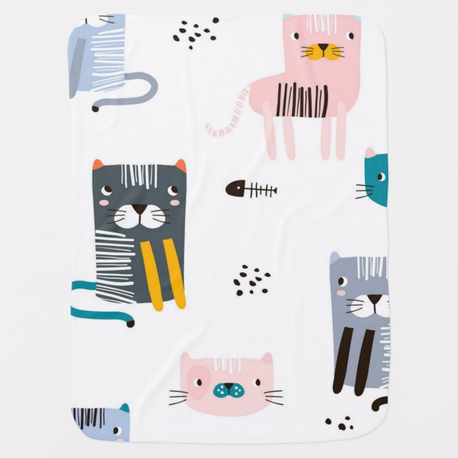 Cat pattern baby blanket (Front)