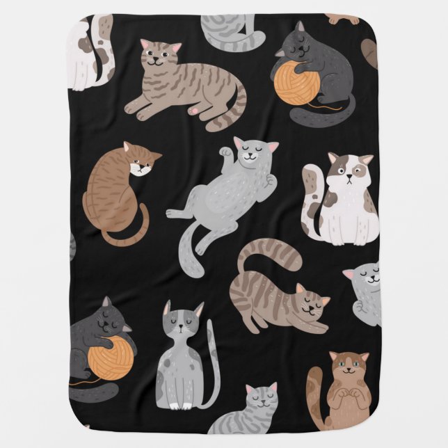 Cat pattern baby blanket (Front)