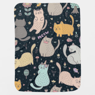 Cat pattern baby blanket