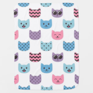 Cat pattern baby blanket