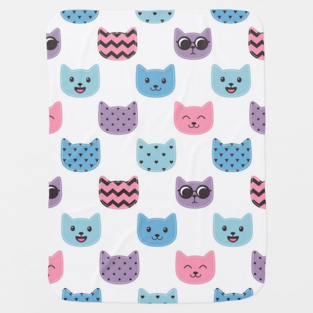 Cat pattern baby blanket (Front)