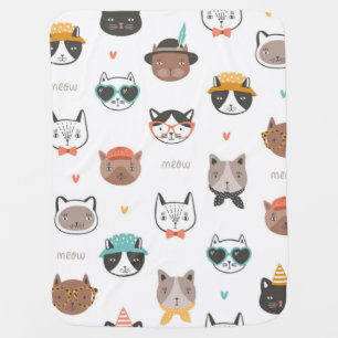 Cat pattern baby blanket