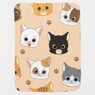 Cat pattern baby blanket