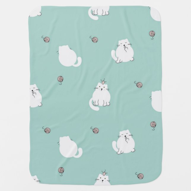 Cat pattern baby blanket (Front)