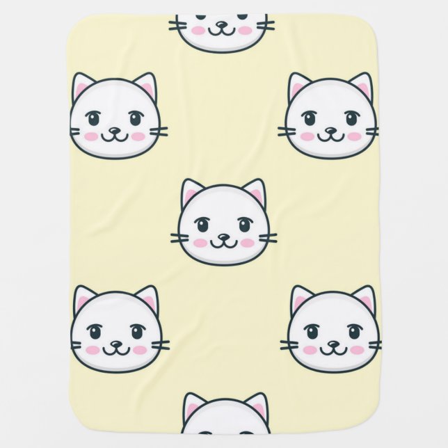 Cat pattern baby blanket (Front)