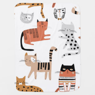 Cat pattern baby blanket