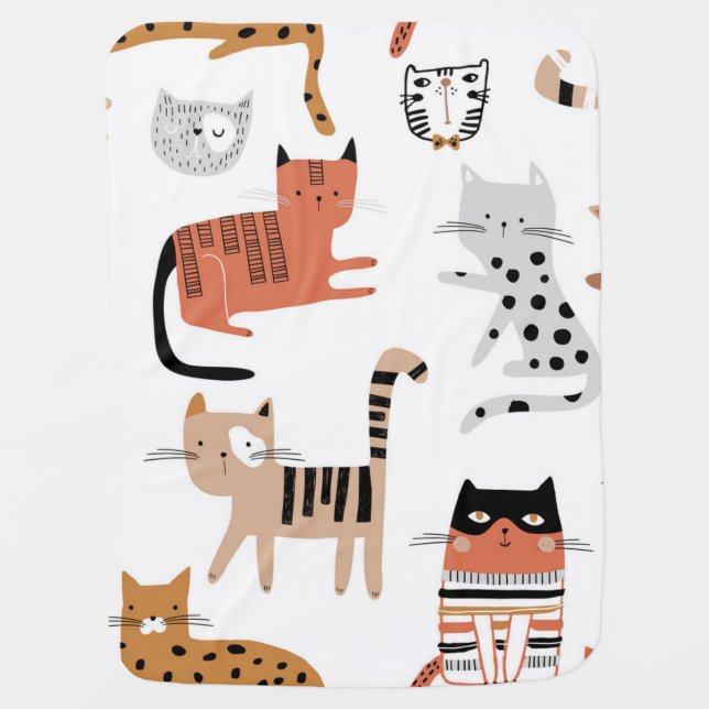 Cat pattern baby blanket (Front)