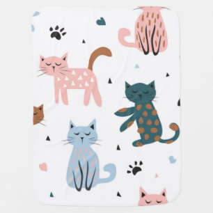 Cat pattern baby blanket