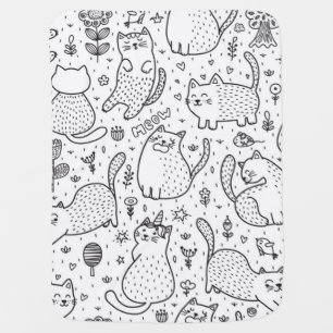 Cat pattern baby blanket