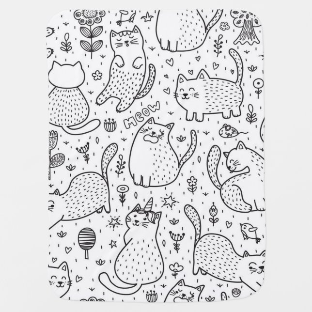 Cat pattern baby blanket (Front)